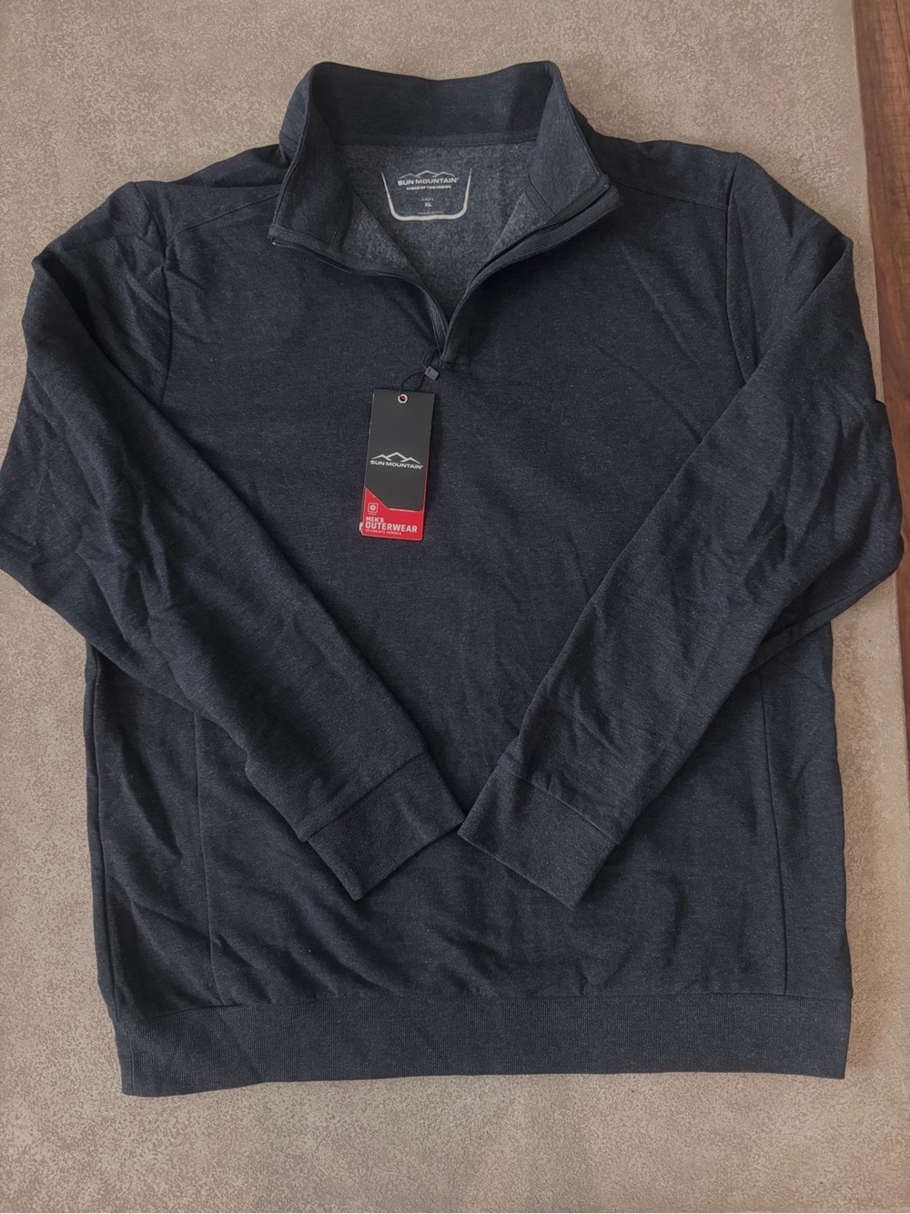 NWT Sun Mountain Hudson Quarter Zip Golf Pullover Black XL